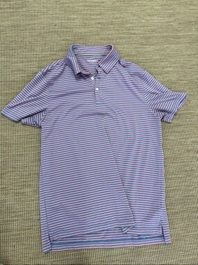 J. Crew Striped Polo in Lavender and Pink